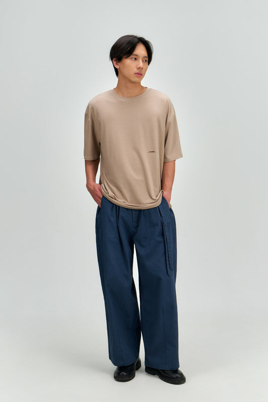 Gender Neutral Double Belted Long Trousers (Blue)
