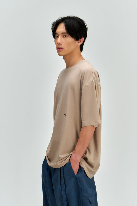 Gender Neutral Drift Knit Straight Long Tee (Beige)