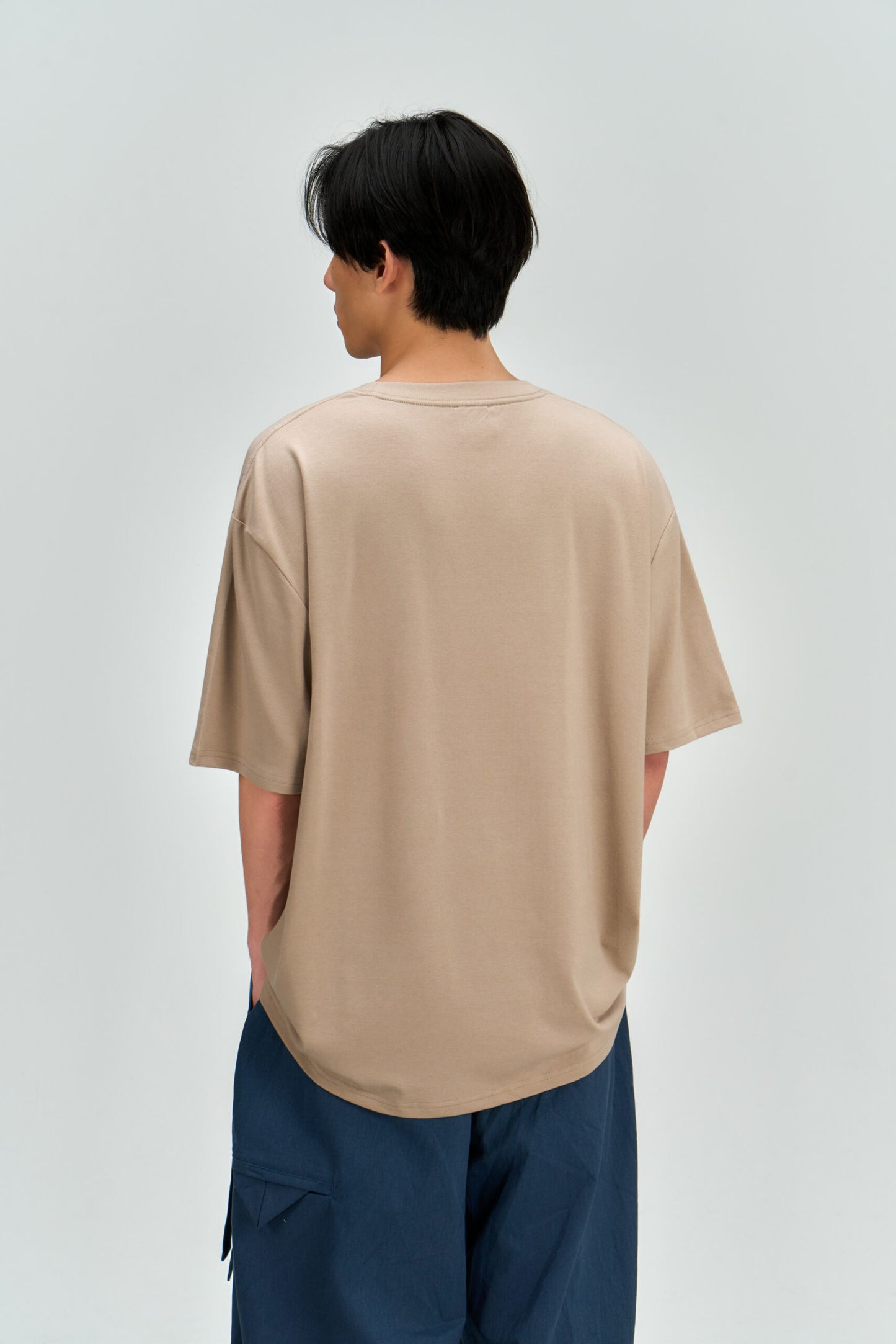 Gender Neutral Drift Knit Straight Long Tee (Beige)