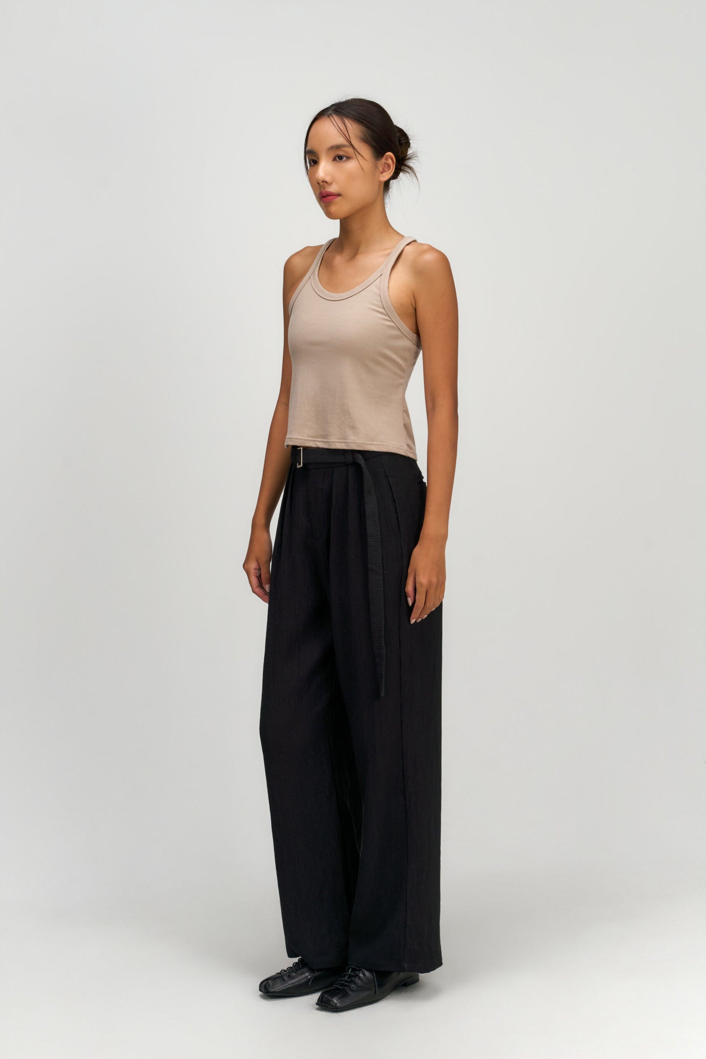 Drift Knit Y-Back Tank Top (Beige)