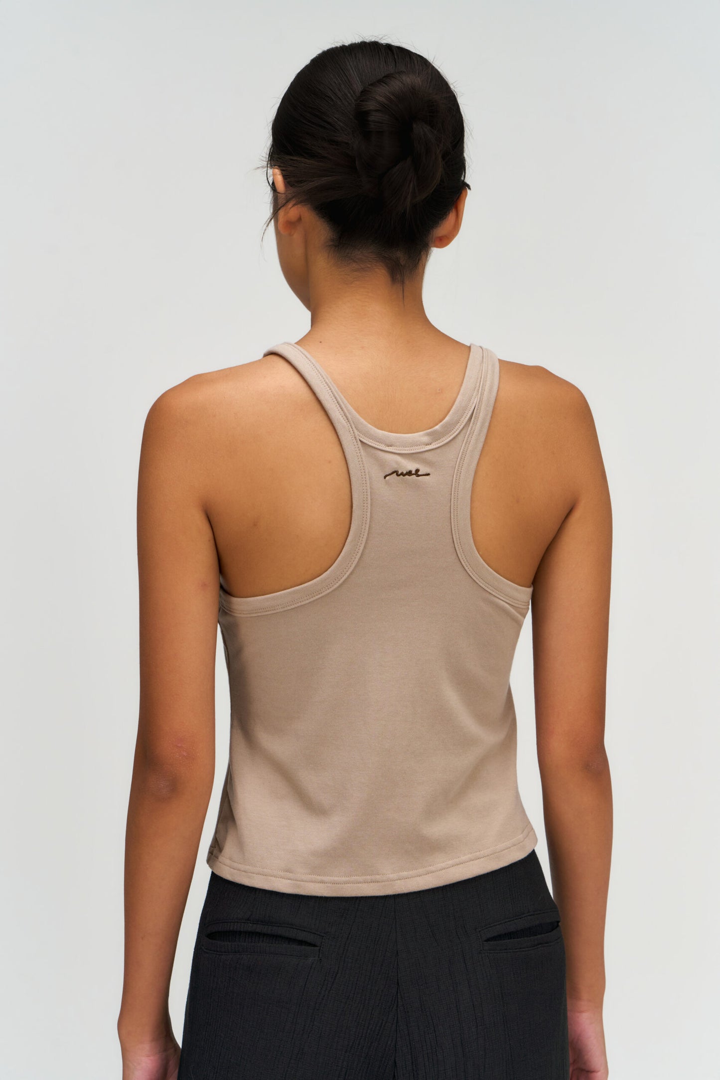 Drift Knit Y-Back Tank Top (Beige)
