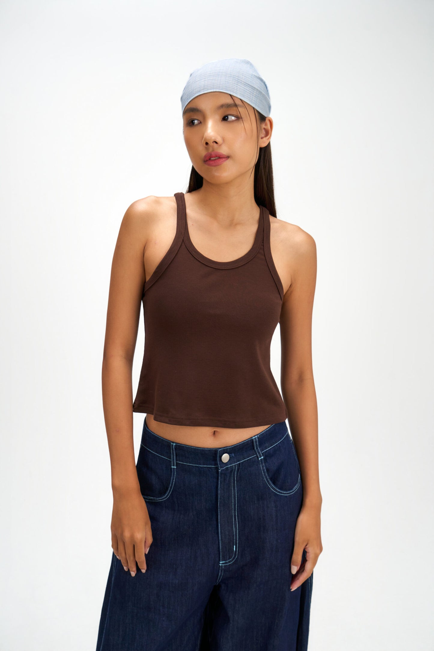 Drift Knit Y-Back Tank Top (Brown) - BEV C multi label store