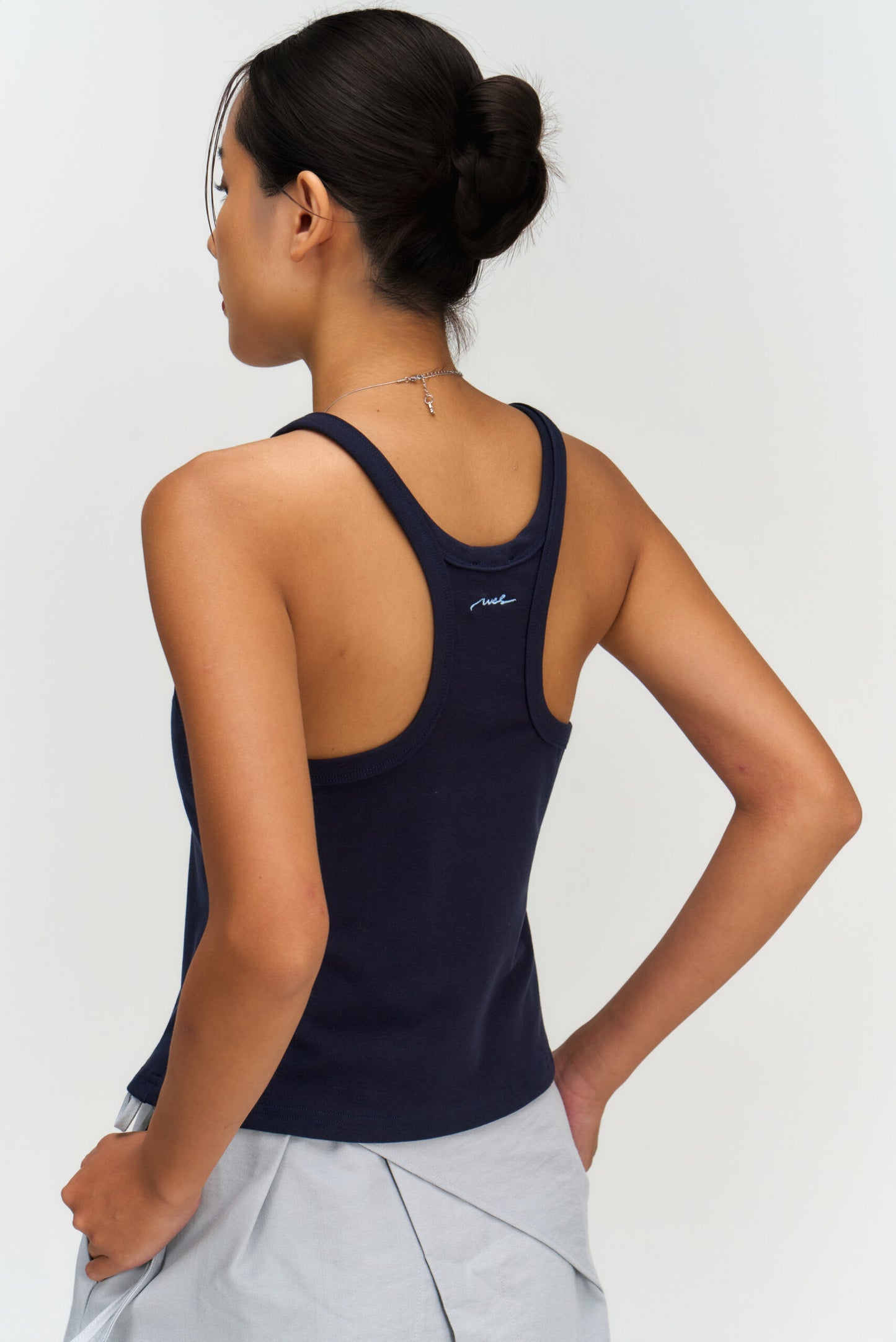 Drift Knit Y-Back Tank Top (Navy)