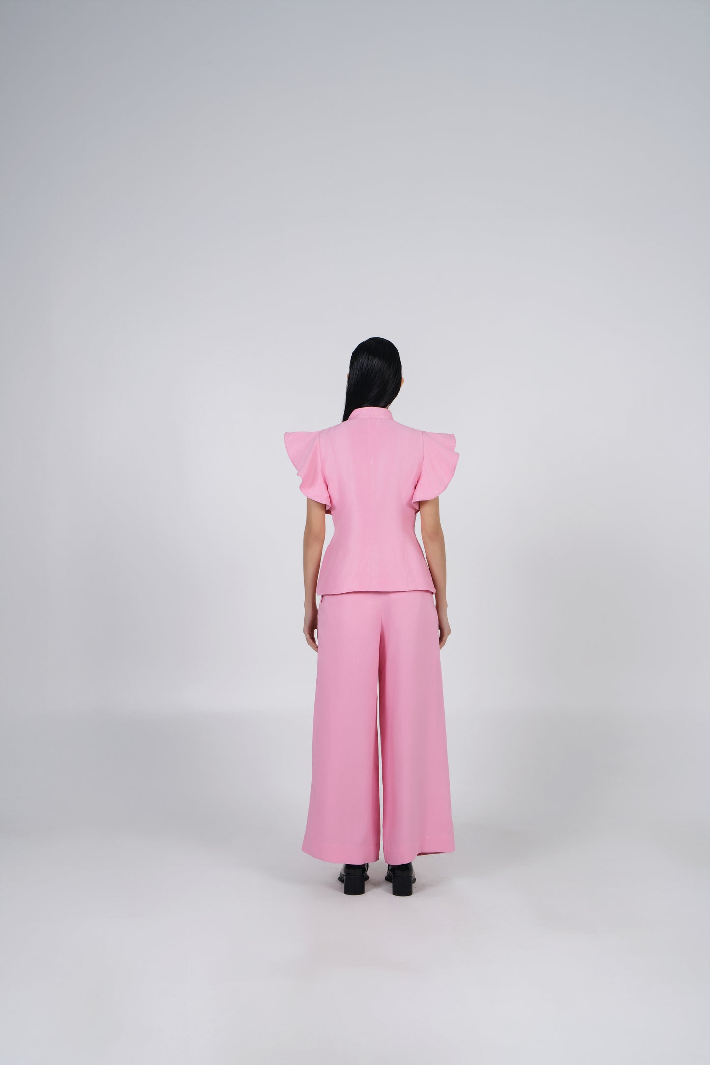 A-JANE CNY RUYI RUFFLE KNOT TOP - Pink