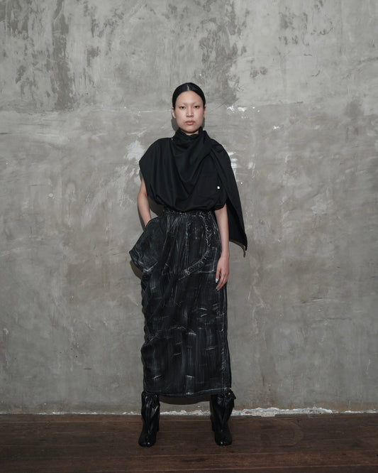 Dune Draped Top in Black