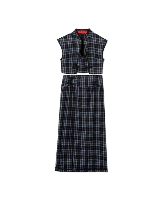 VOL.3_CH.1 Plaid Top - Black