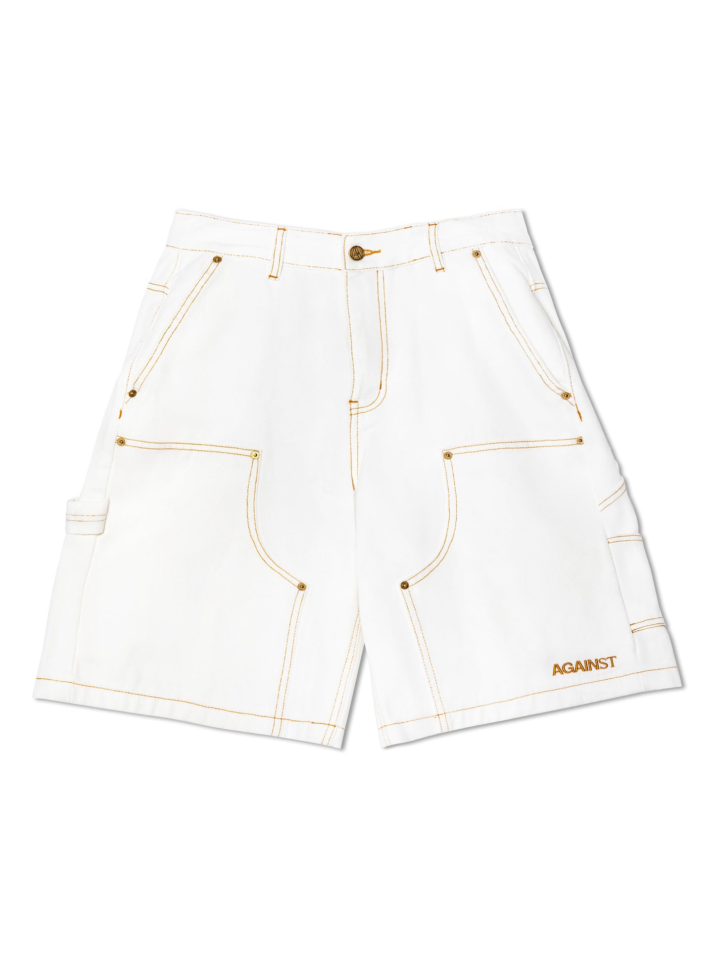 D. KNEE MONEY SHORTS WHITE