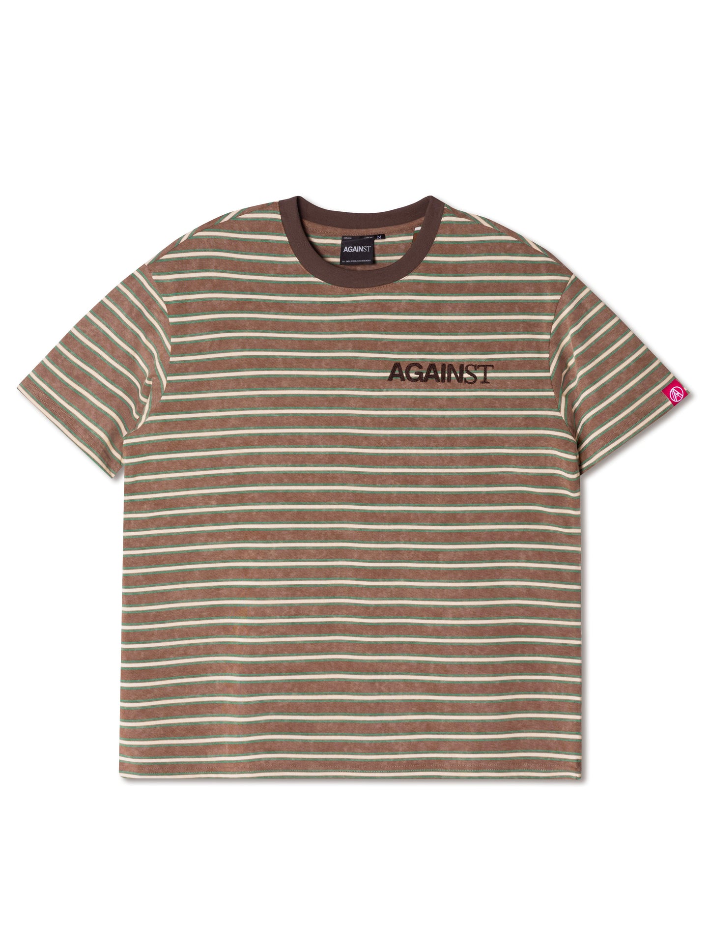 CHAINSTITCH STRIPE TEE BROWN