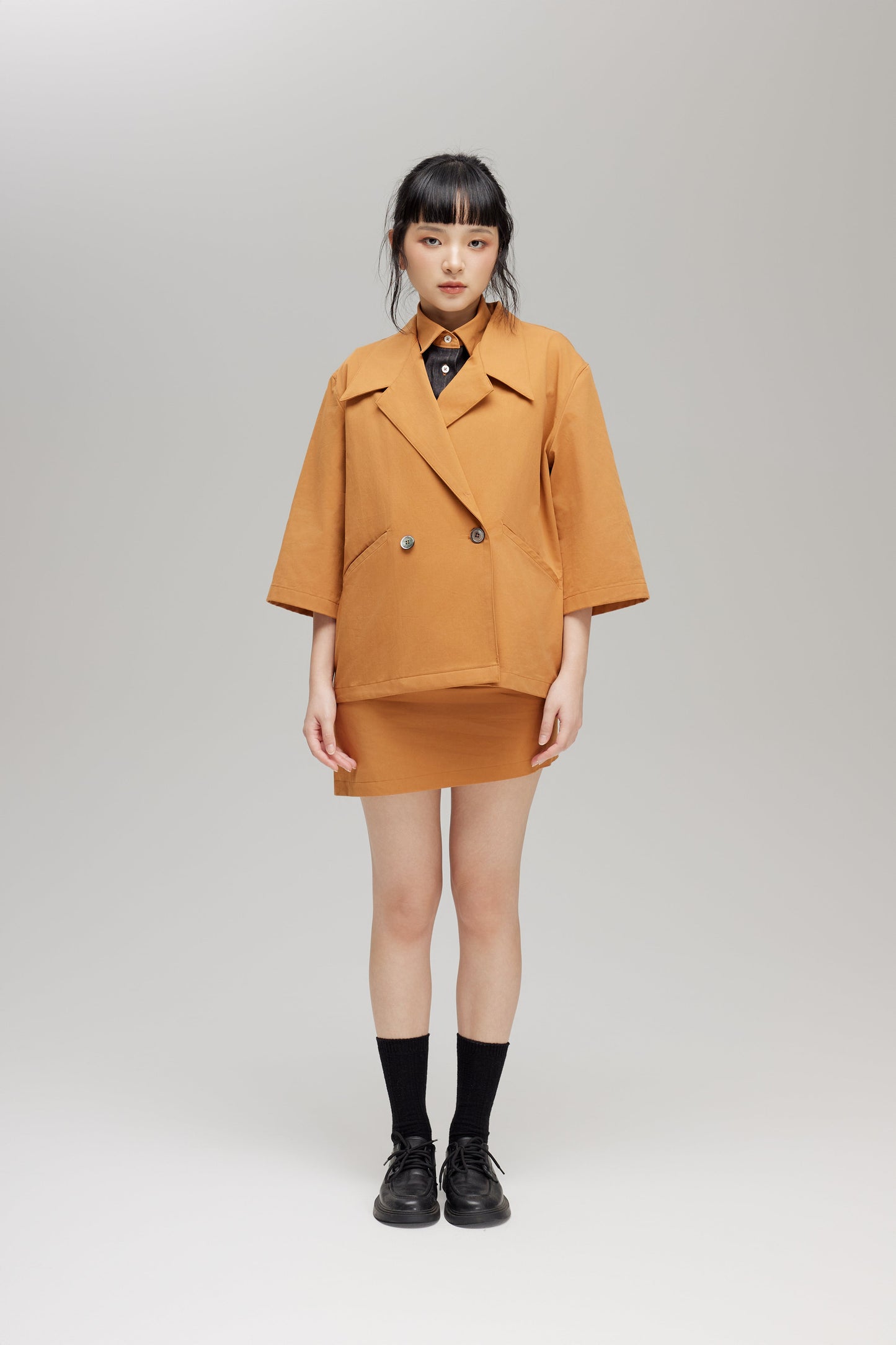 KIMONO TRENCH JACKET IN CARAMEL