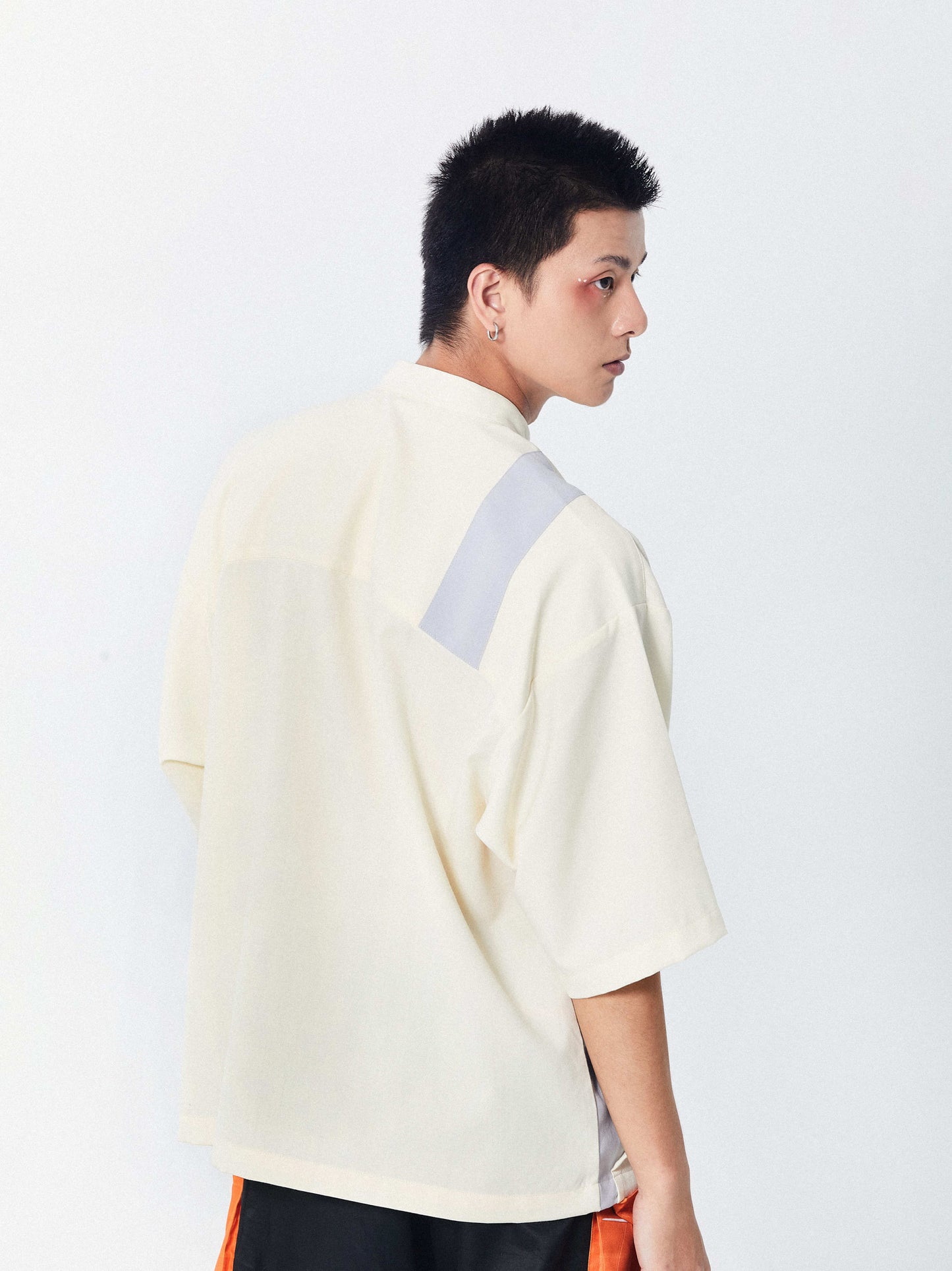 MANDARIN LAYERED POCKET SHIRT