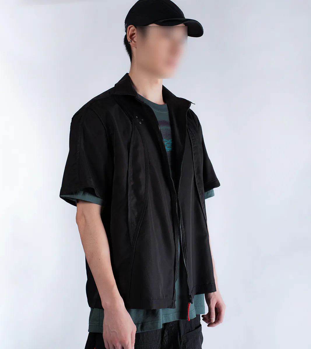 Reverse zip shirt - Black