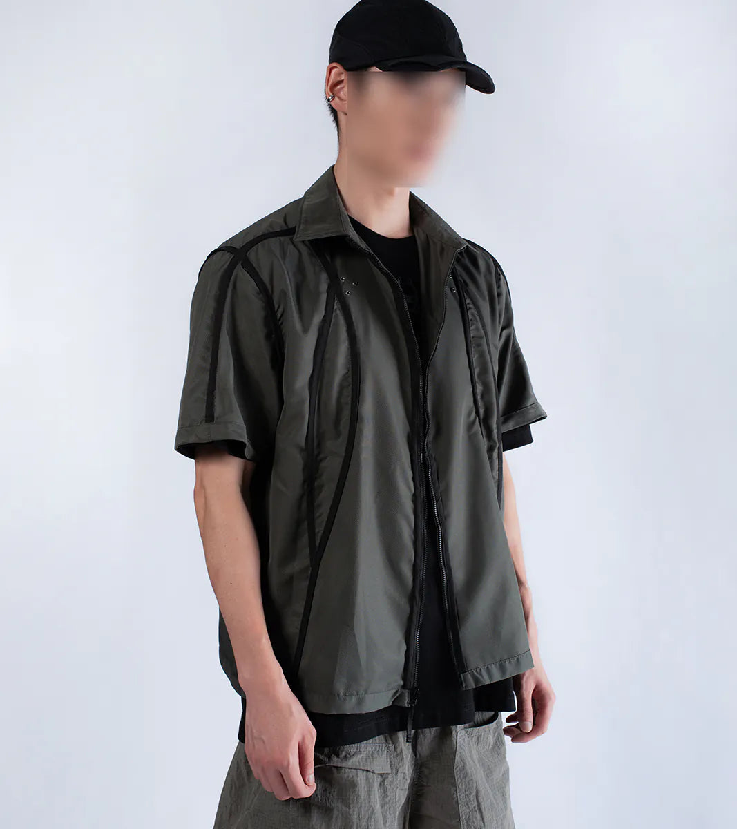 Reverse zip shirt - Pale Grn