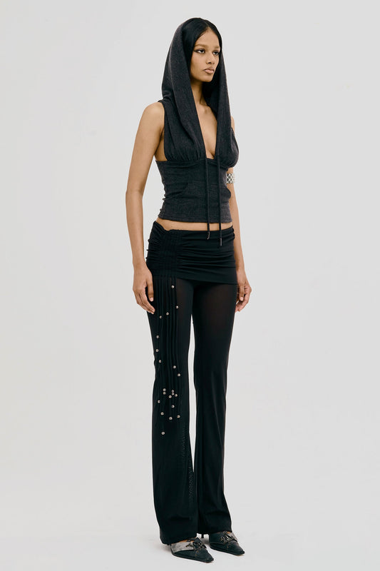 MESH WHIP PANTS BLACK