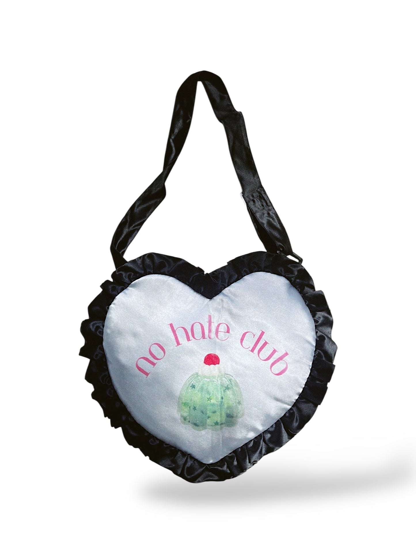 no hate club heart bag