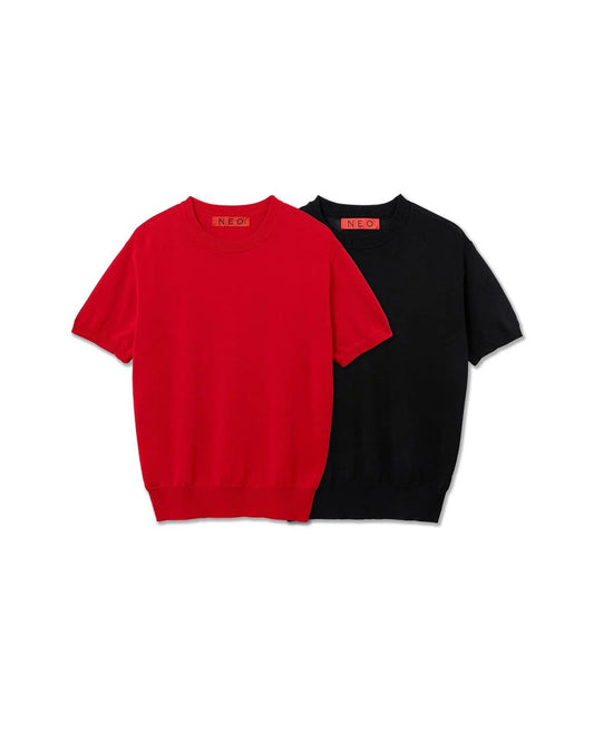 Clean Fit Knit Tee - Red