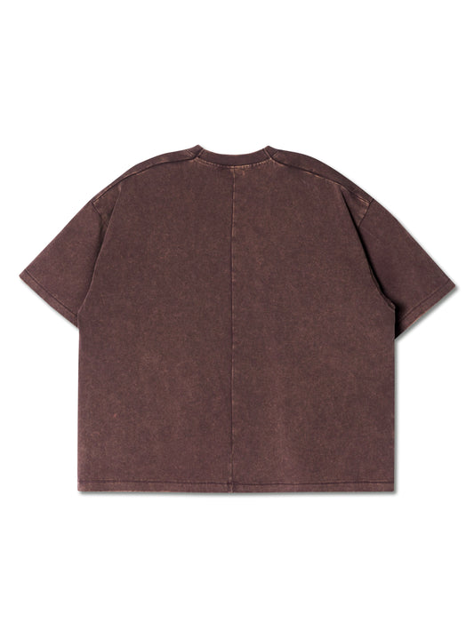 SINGLE STITCH WASHED CROPPED TEE BROWN - BEV C multi label store