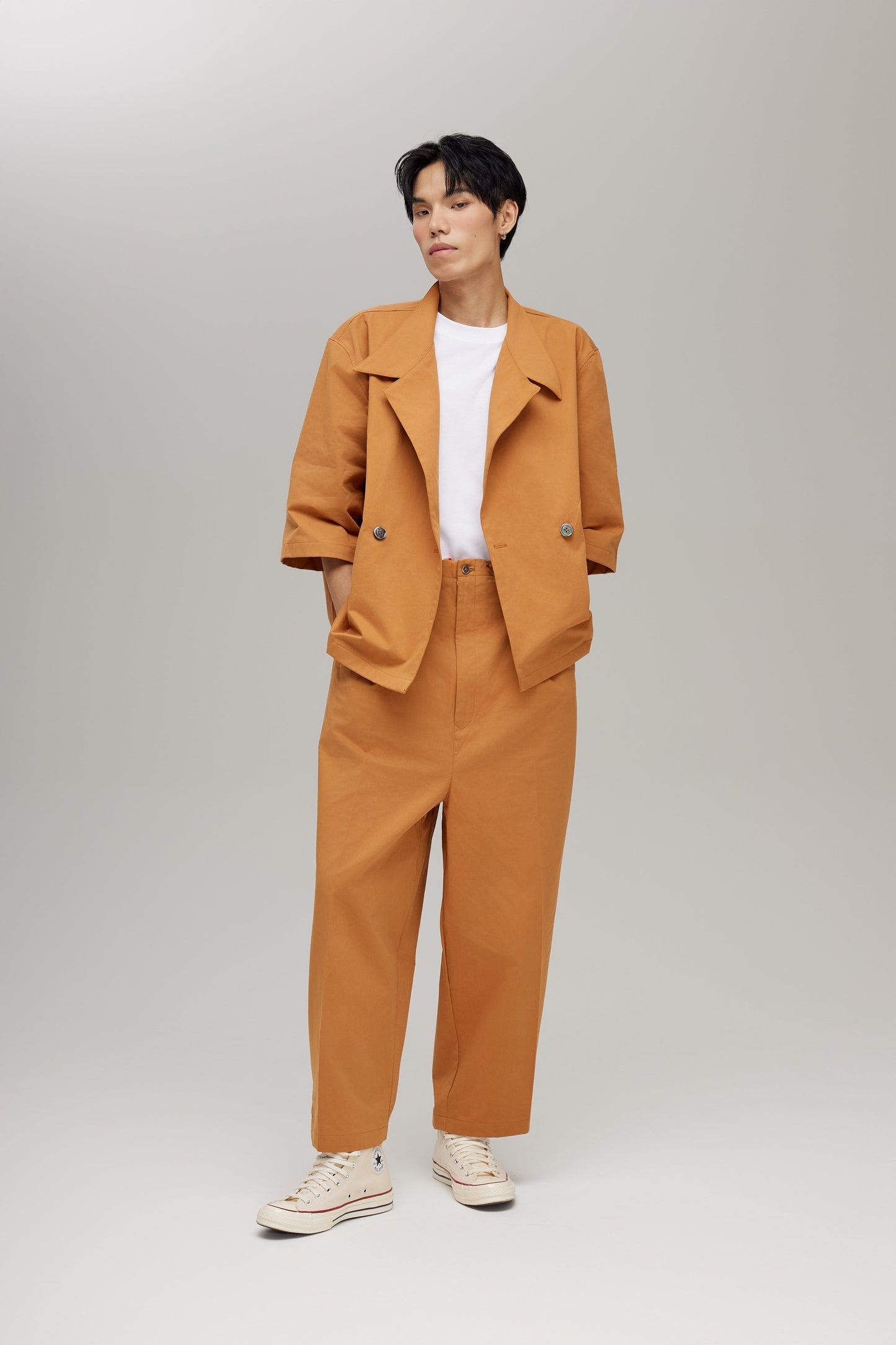 KIMONO TRENCH JACKET IN CARAMEL