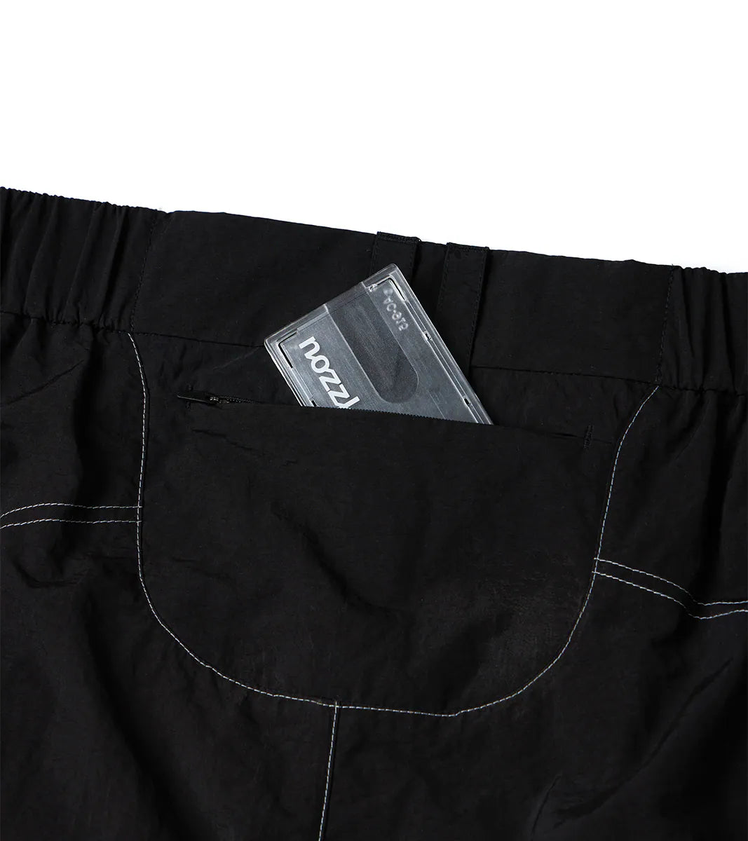 Black - Stitch Split Wide Pants