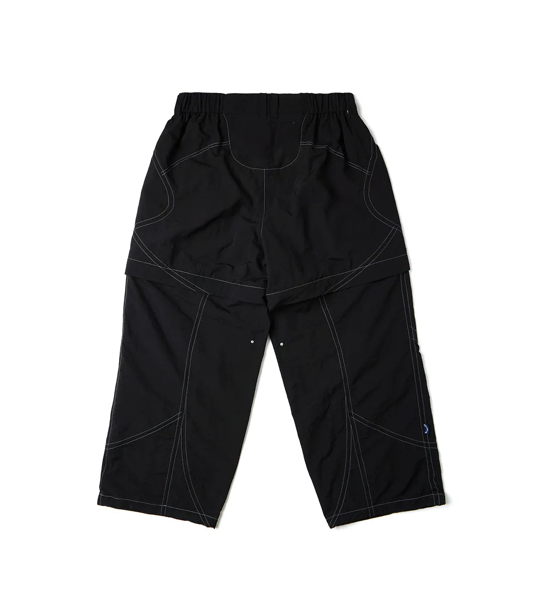 Black - Stitch Split Wide Pants