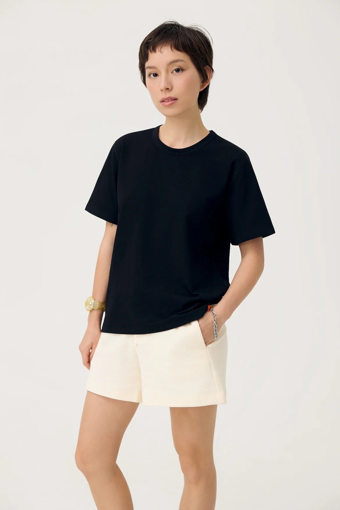 EVERYDAY REVERSIBLE TEE IN BLACK & STEEL GREY