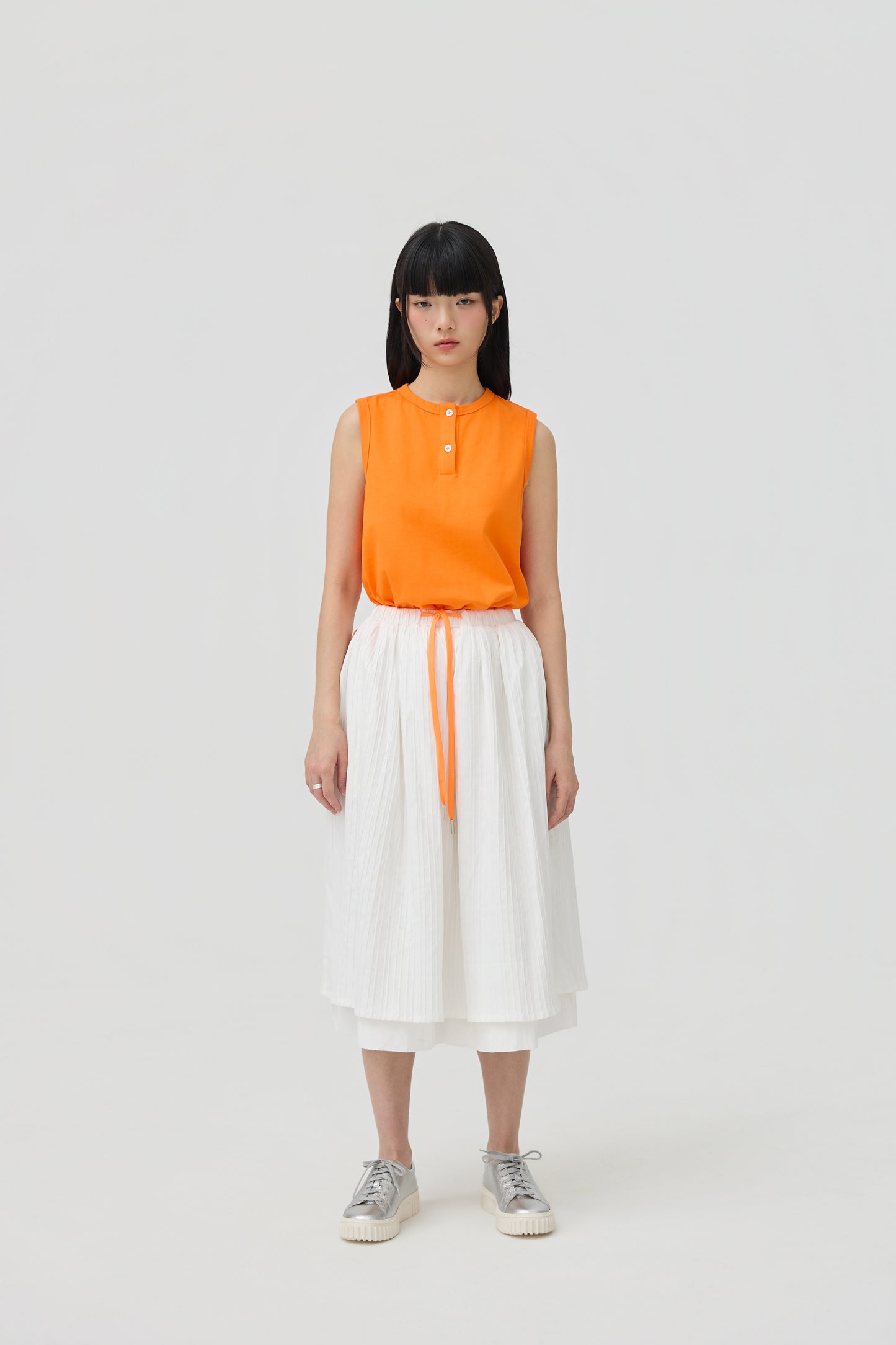 FUTAE SKIRT - WHITE SEERSUCKER