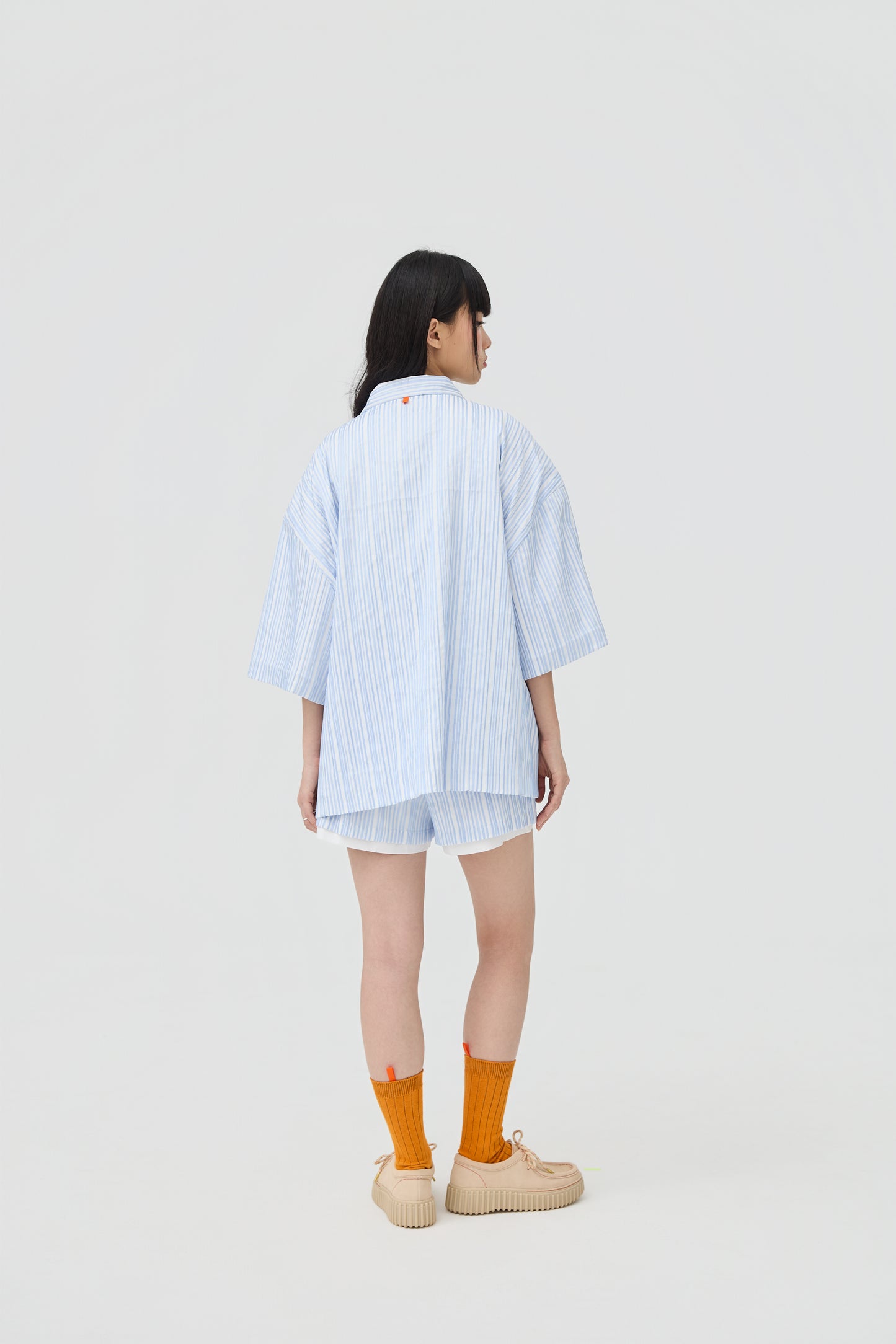 FUWA JACKET - BLUE SEERSUCKER