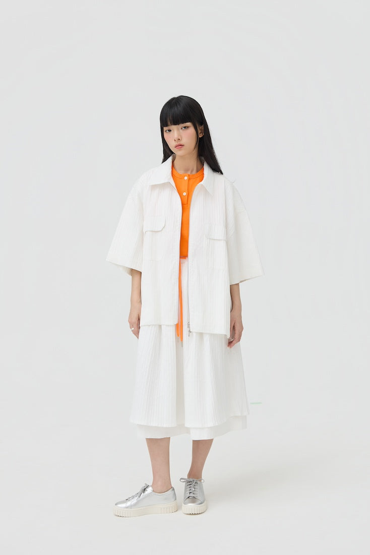 FUWA JACKET - WHITE SEERSUCKER