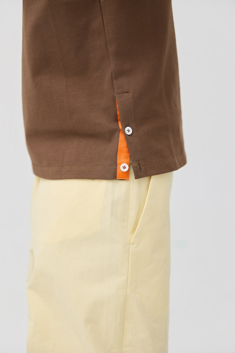 MUSUBI HENLEY TANK - CHOCOLATE