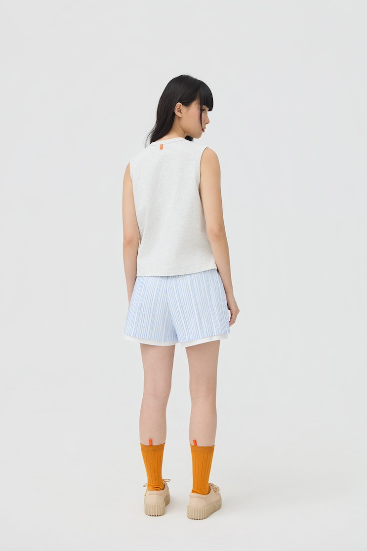 MUSUBI HENLEY TANK - GREY MARL