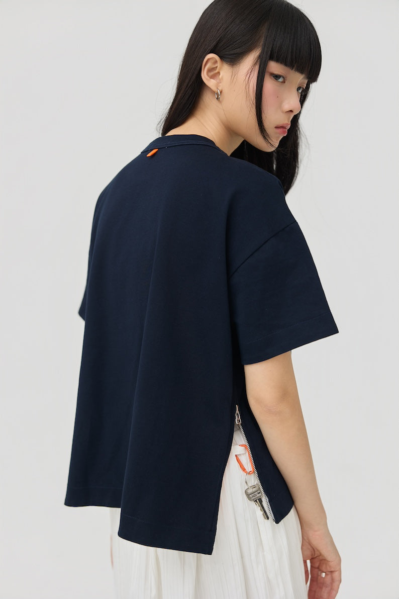 SOKKO ZIP TEE - NAVY