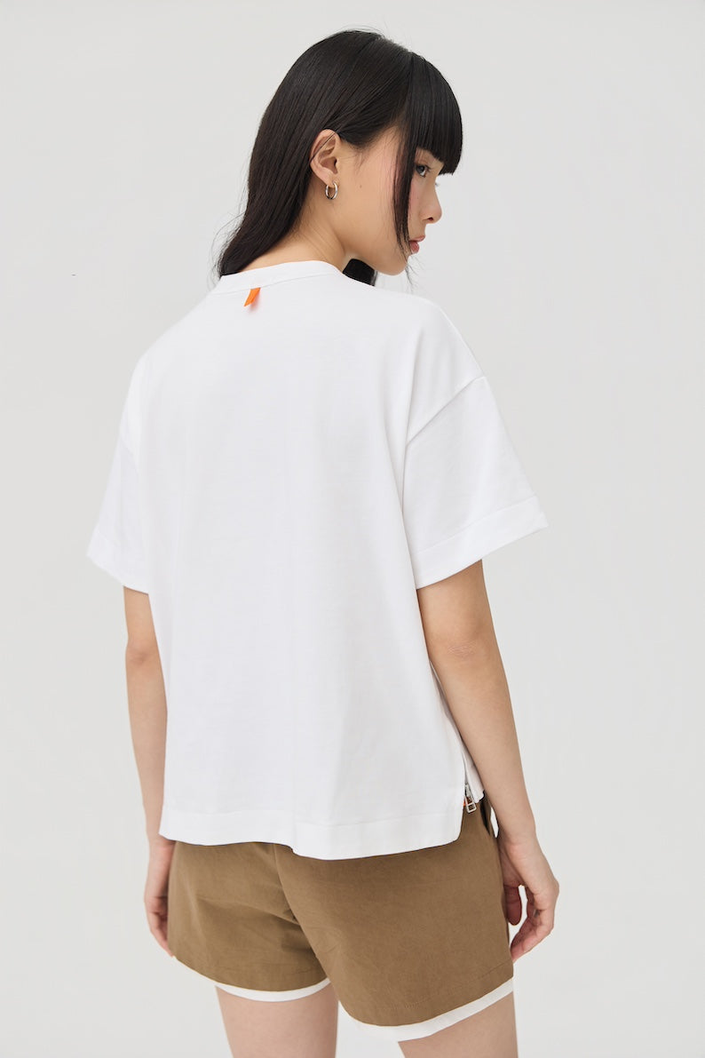 SOKKO ZIP TEE - OPTIC WHITE