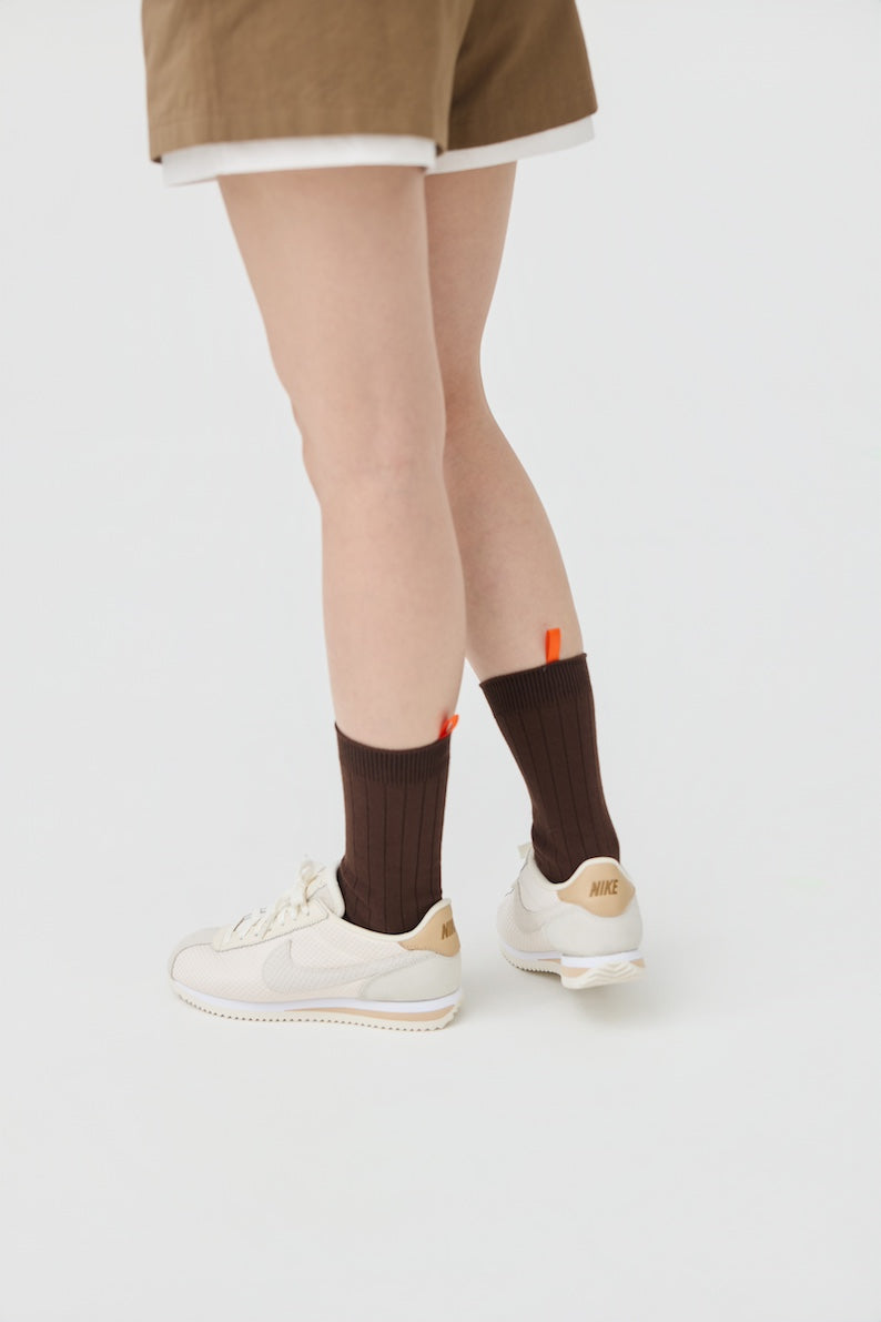 TAB CREW SOCKS - CHOCOLATE