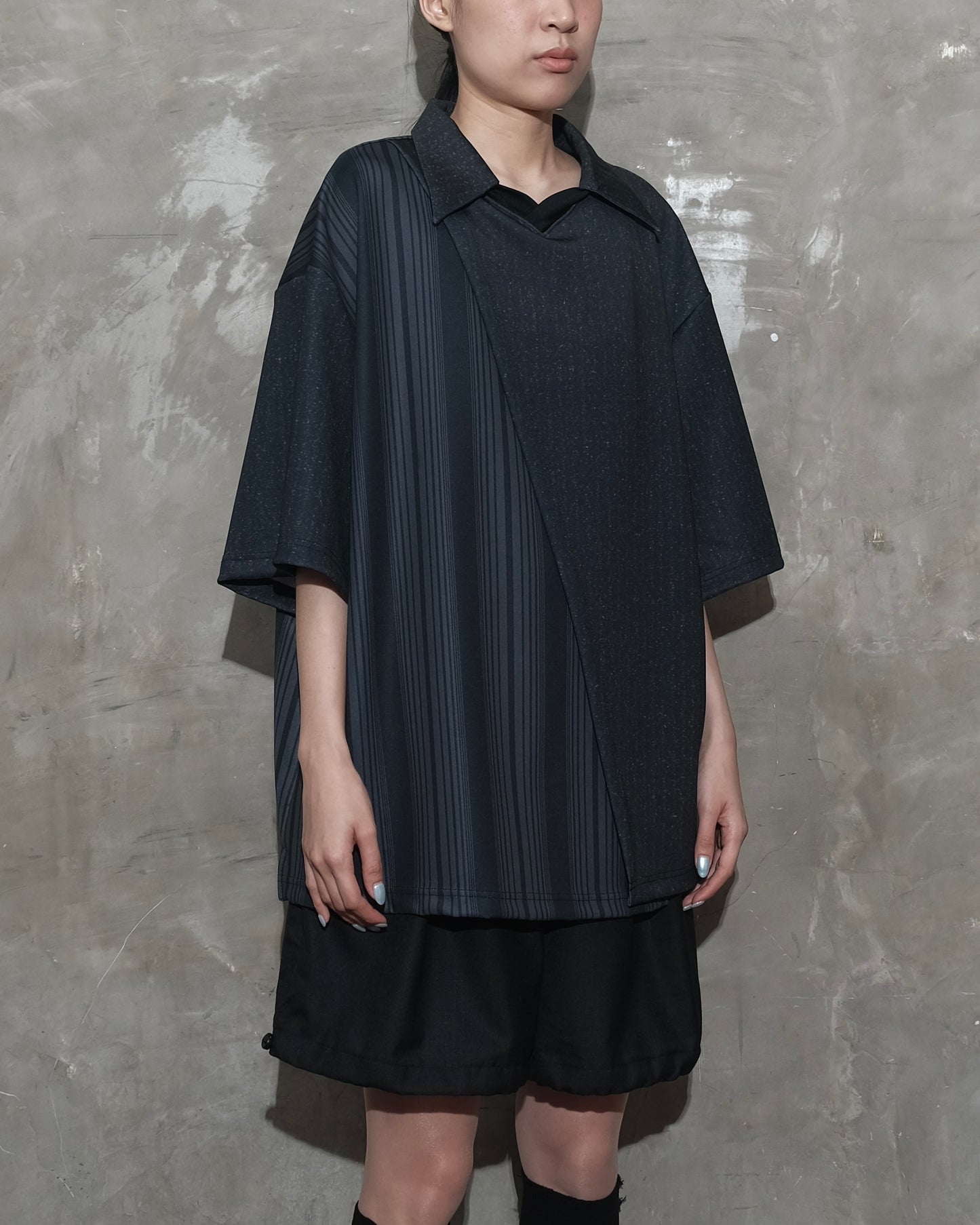 Overlap Jersey in Black