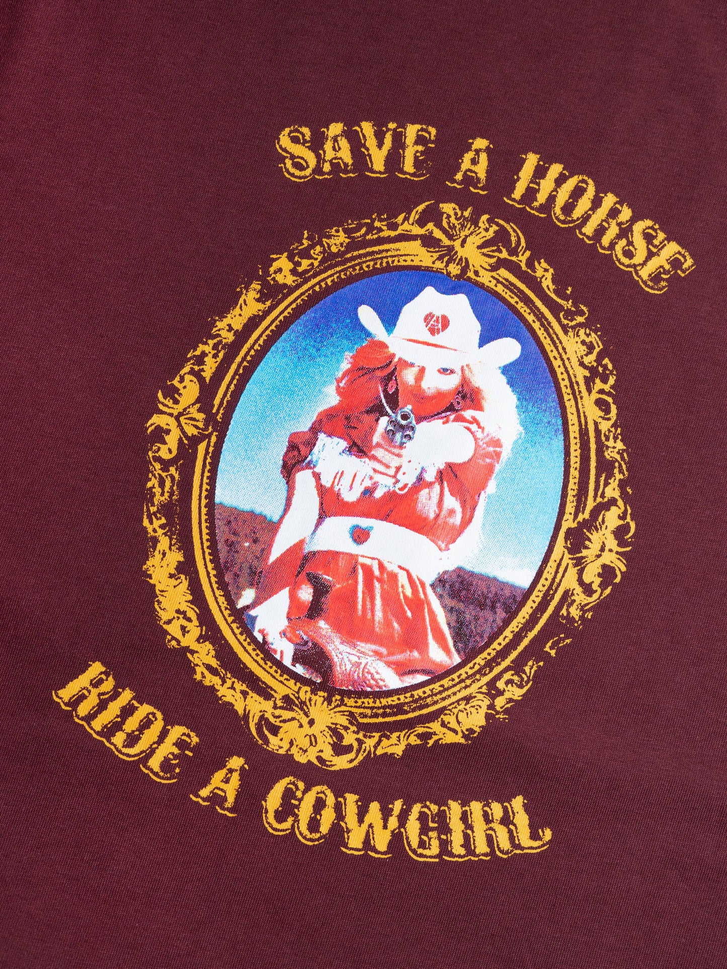 COWGIRL TEE MAROON
