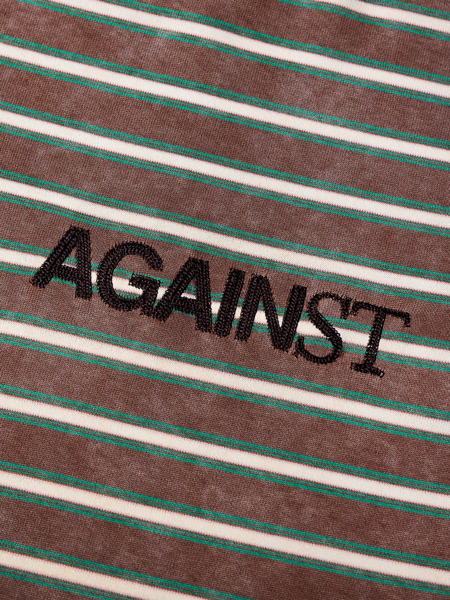 CHAINSTITCH STRIPE TEE BROWN