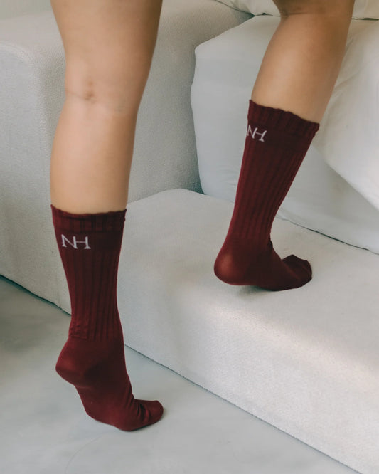 Essential Socks-Maroon