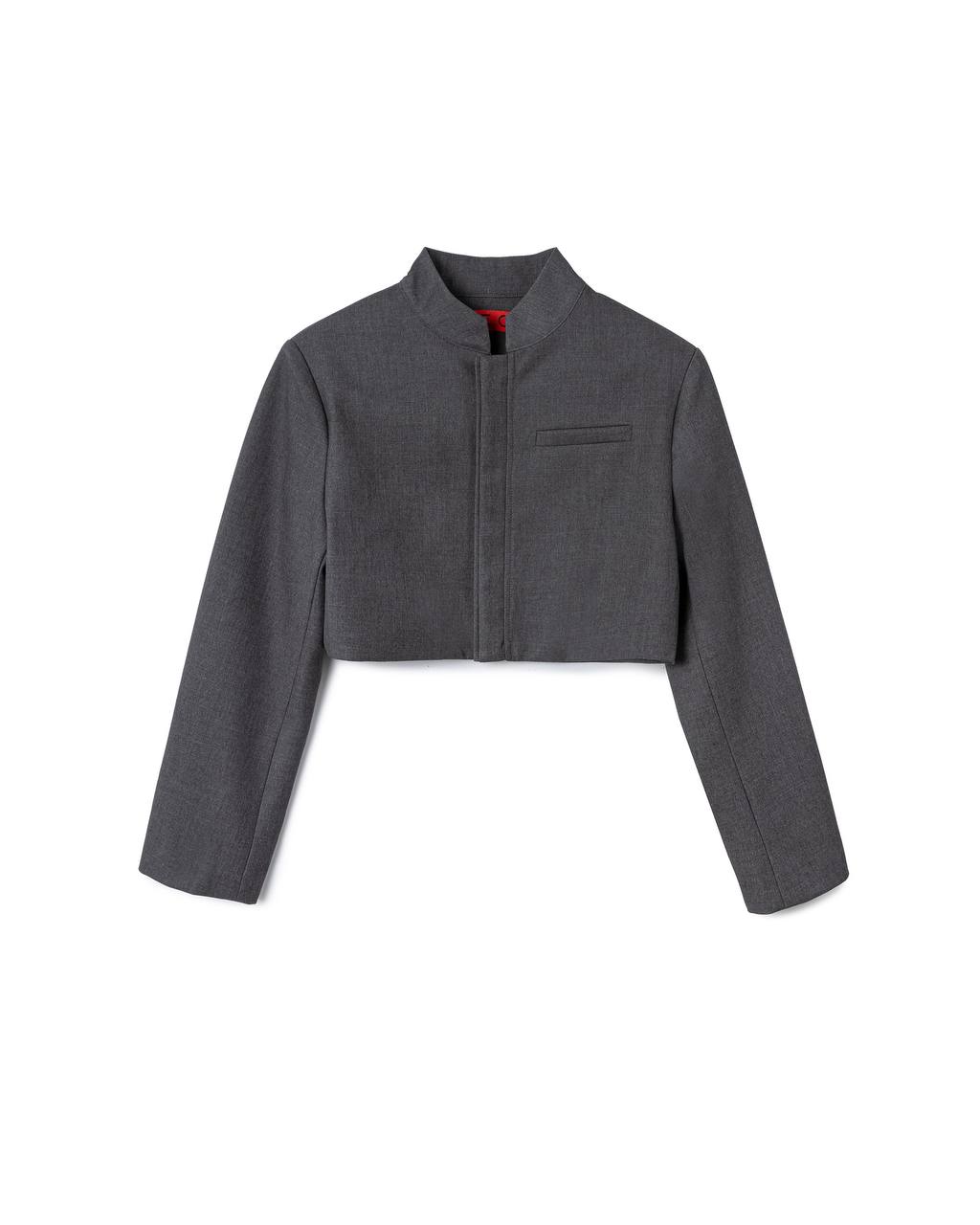 VOL.3_CH.1 Mandarin Cropped Suit - Grey - BEV C multi label store