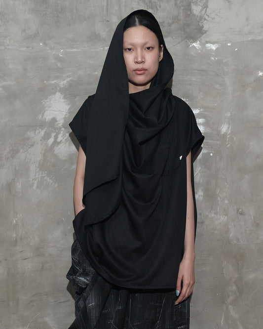 Dune Draped Top in Black