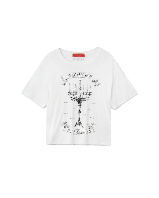 N E O VOL.2_CH.2 Candleborne Graphic Tee - White