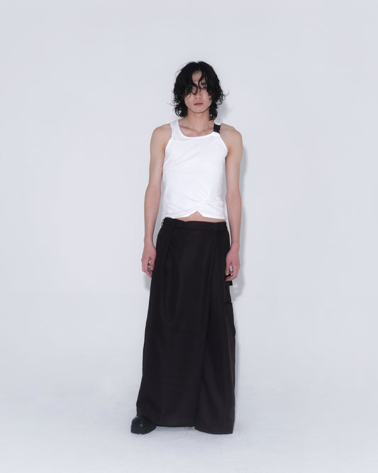 Dudu Overwrap Pants in Dark Brown