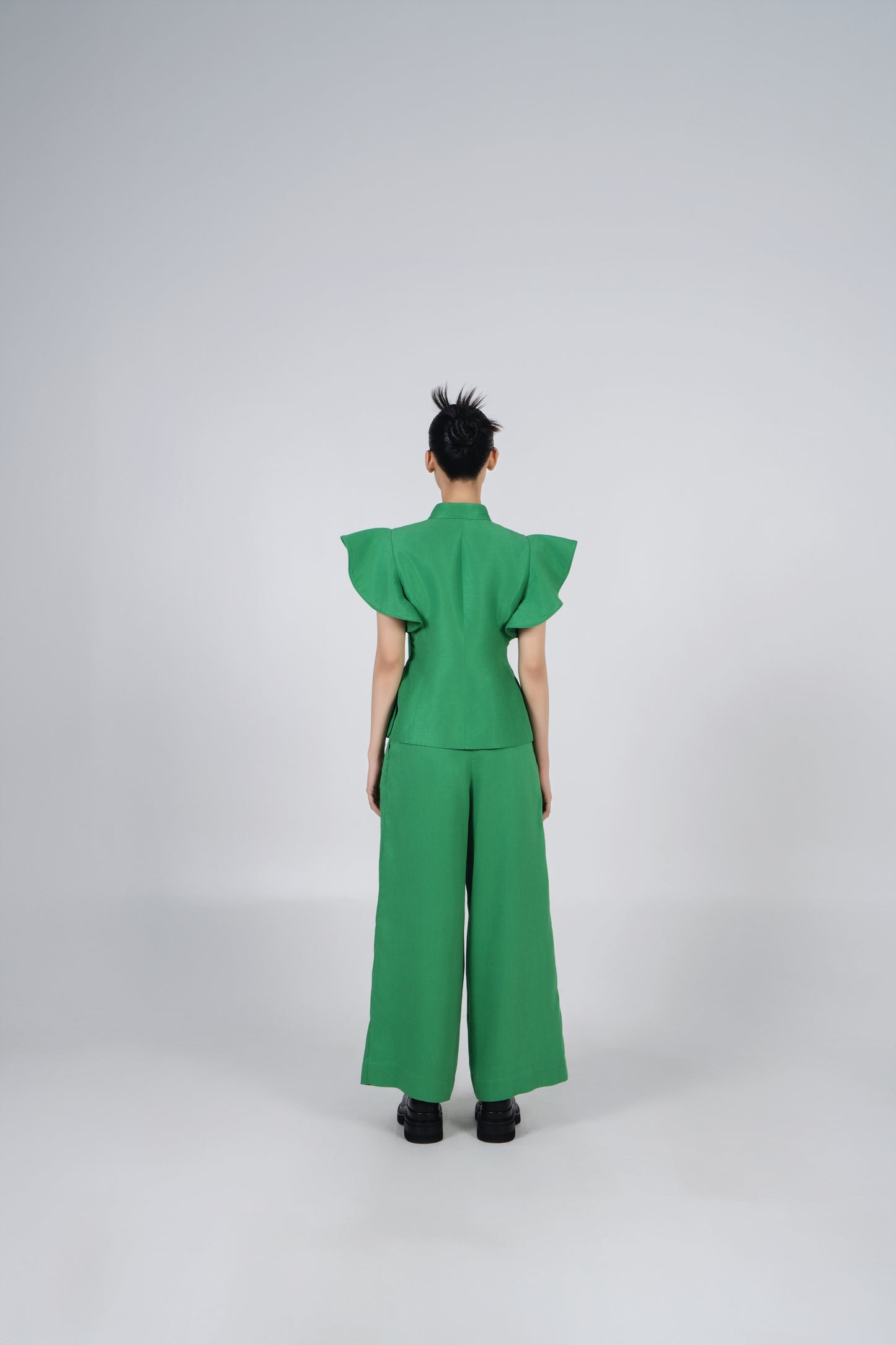 A-JANE CNY RUYI TAILORED PANTS in Jade Green