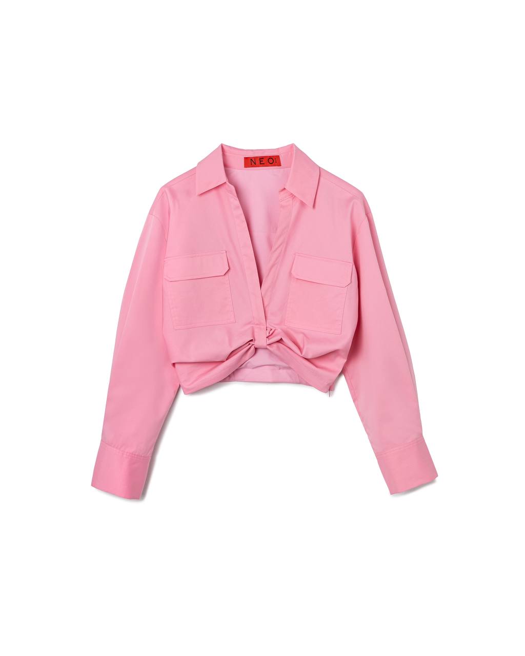 VOL.3_CH.1 Knot Cropped Shirt - Pink