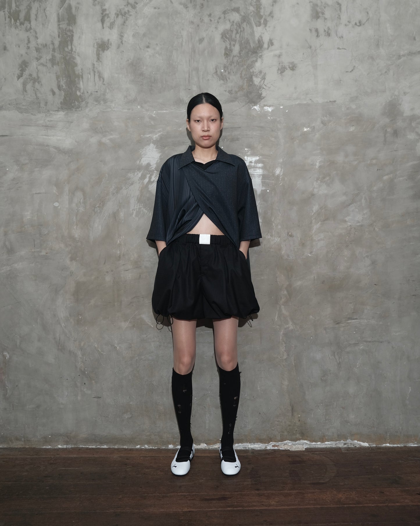 Overlap Jersey in Black