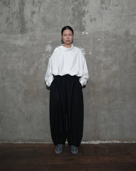 Slanted Collar Shirt in White