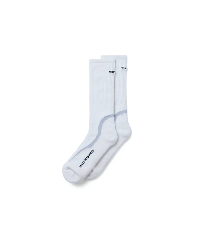 WISDOM® x nozzle quiz® Overcalf socks - WHITE