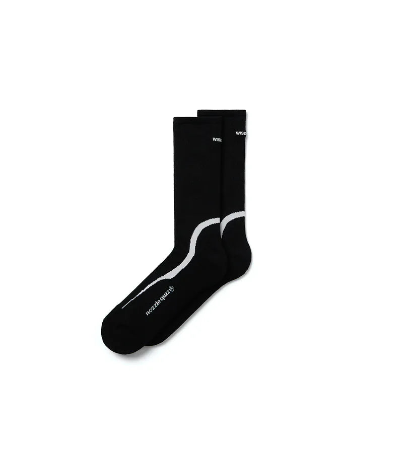 WISDOM® x nozzle quiz® Overcalf socks - Black