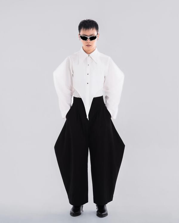 NOIZ N5LP3 MID-RISE DIAMOND PANTS - BLACK