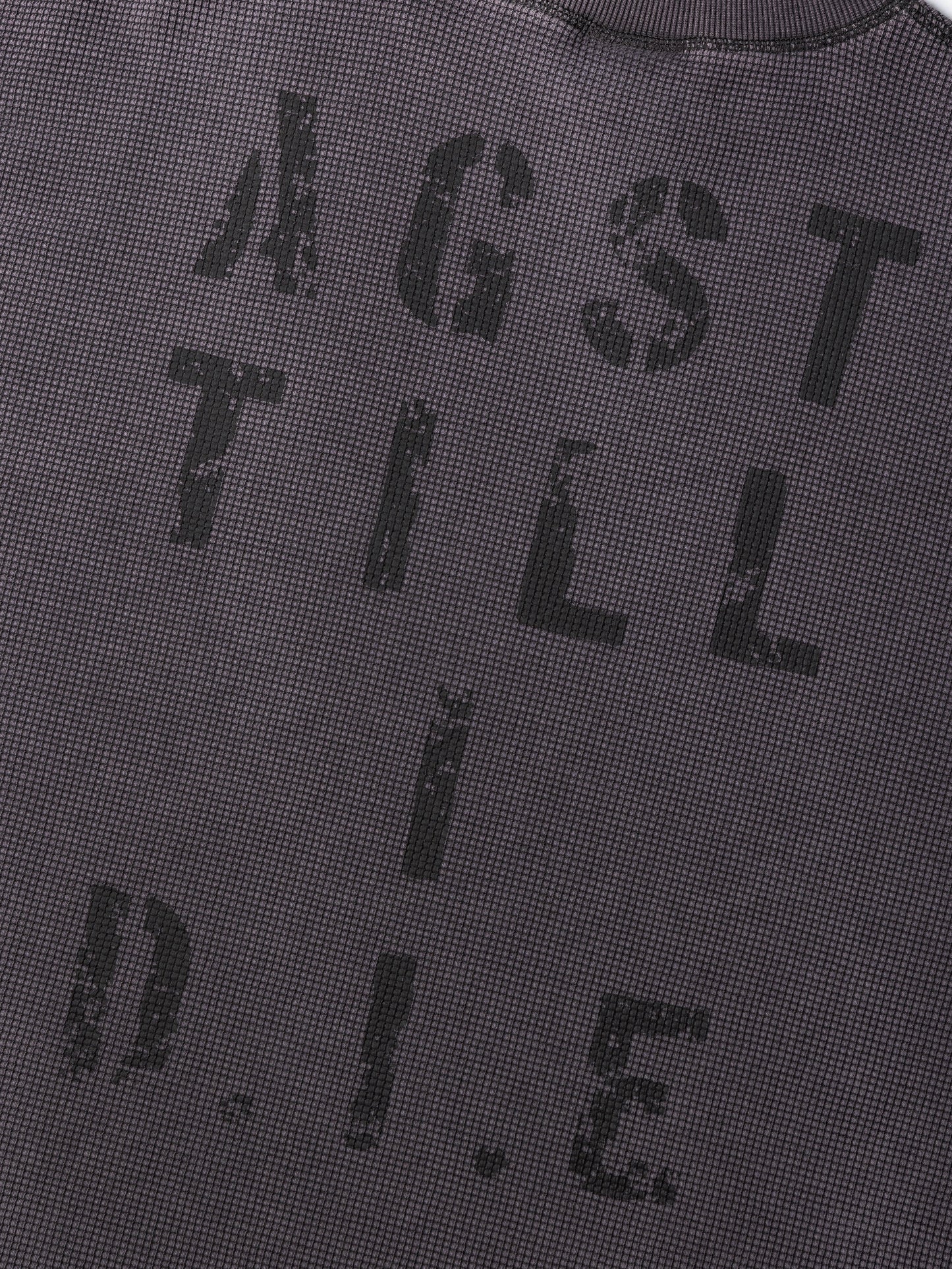 WAFFLE A.F. BOXY TEE WASHED GREY