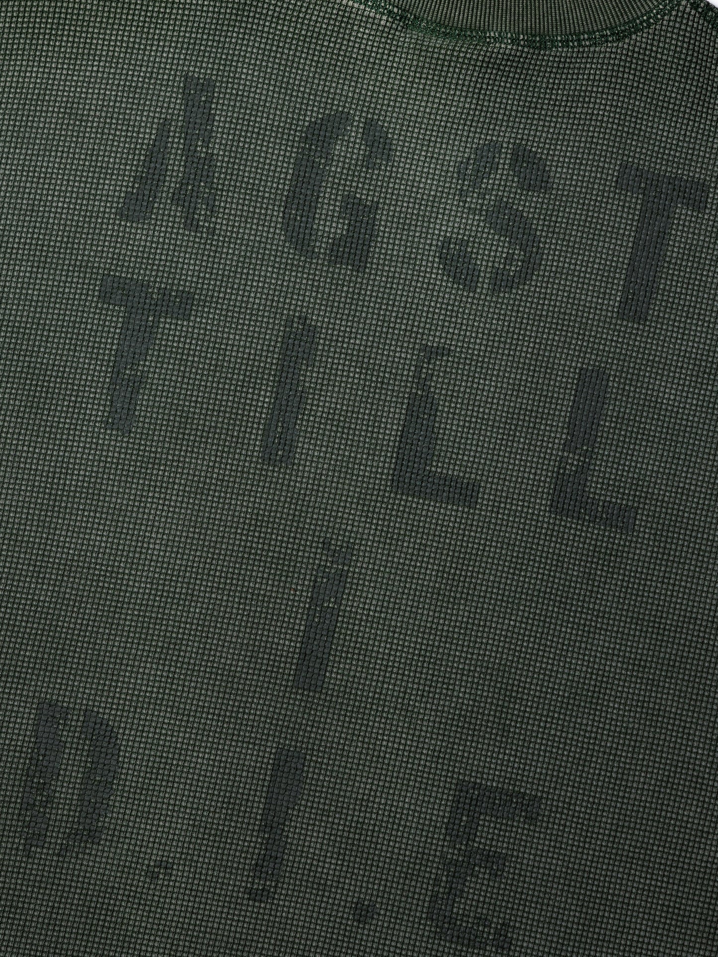 WAFFLE A.F. BOXY TEE WASHED GREEN