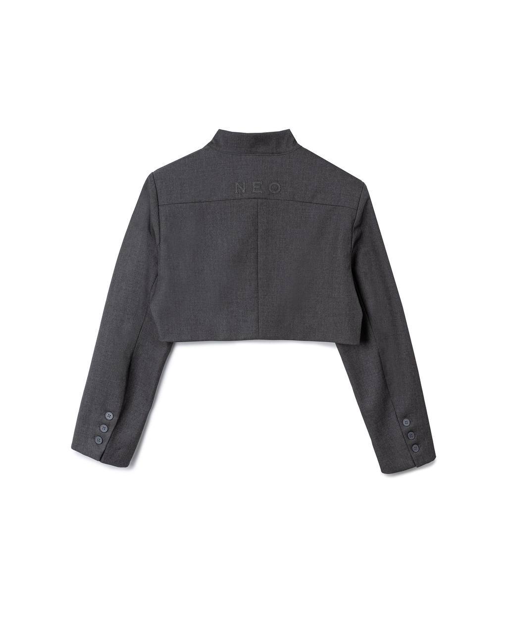 VOL.3_CH.1 Mandarin Cropped Suit - Grey - BEV C multi label store